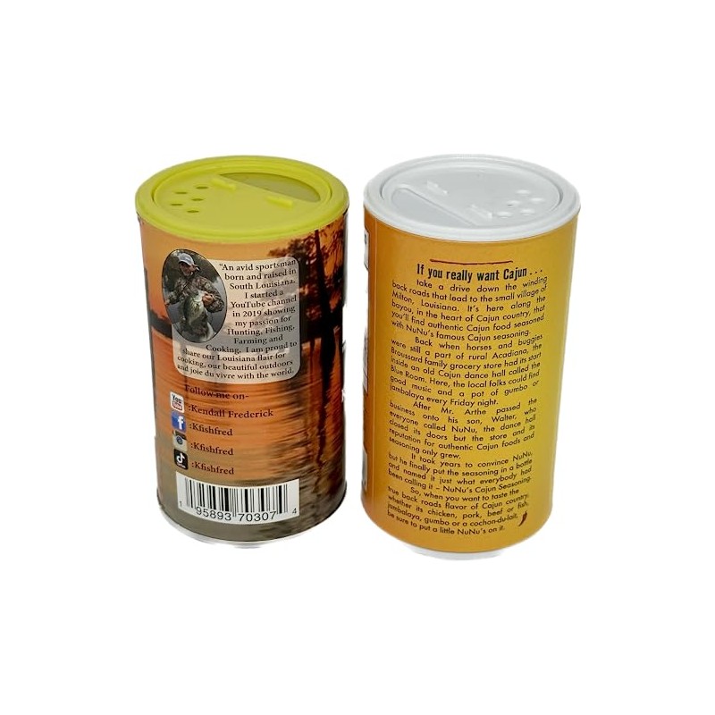 KFRED Kajun Seasoning, 8oz and NuNu's Cajun Seasoning, 8oz Bundle