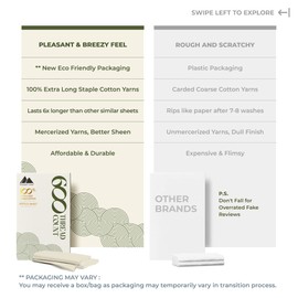 MAYFAIR LINEN Queen Size Fitted Sheet Only - 100% Egyptian Cotton 600 Thread Count 16" Deep Pocket Queen Fitted Sheet, Fitted Sheet Queen Size, Soft Cooling Durable Sateen Weave Bottom Sheet - Sand