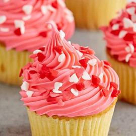 Oasis Supply Valentine's Hearts Sprinkle Quins, 8-Ounce, Red, White and Pink