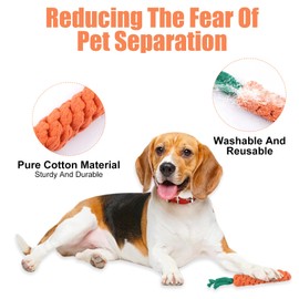 Pack of 4 Dog Toys Carrot, Puppy Carrot Rope Toy Braided Chew Toy Carrot Rope Cotton Chew Toy for Puppy Toy for Teeth Cleaning for Small Medium Dog