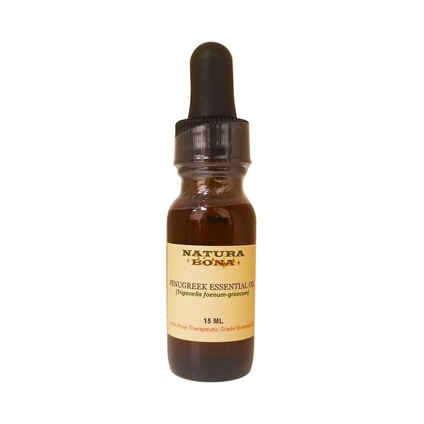 Fenugreek Seed Essential Oil Cold Pressed Therapeutic Grade 100% Pure & Natural for Aromatherapy, (Amber Glass Dropper, 15ml)