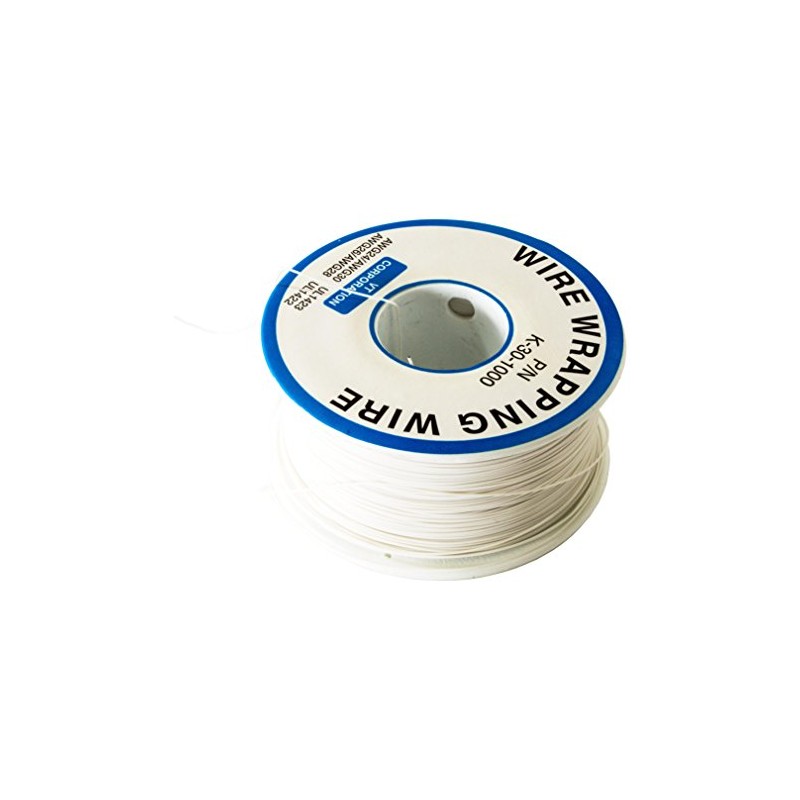 1000 Feet White 30 Gauge Solid Kynar Wire Wrap, PVDF