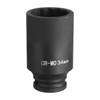 sourcing map 12-Point Deep Impact Socket 1/2 Inch Drive 34mm