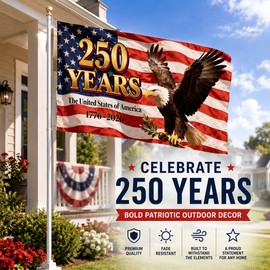 American Flag Eagle Banner for Decoration – Foldable Polyester Flag for Patriotic Home Display