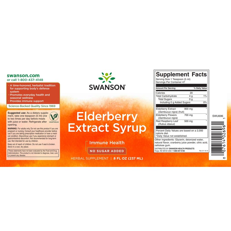 European Black Elderberry Extract Syrup, 100% natural, 8 fl oz