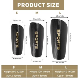 2 Pairs Soccer Shin Guards for Kids Youth Adults, Shin Pads for for Age 3-15 Boys and Girls, Lightweight Soccer Equipment for Football Games (Black and White, M)