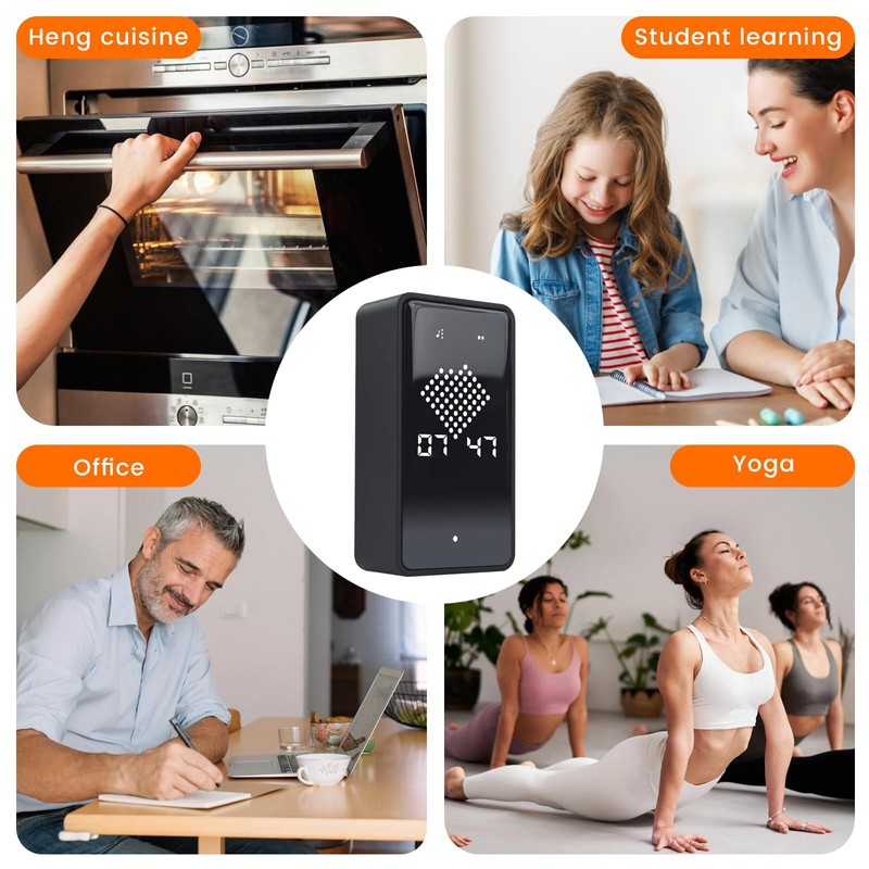 Digital Hourglass Timer, Magnetic Visual Focus Timers with Adjustable Alarm