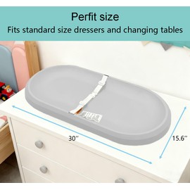 ROGSOUTH Baby Changing Pad - Lightweight Wipeable Foam Changing Pad, Comfortable and Waterproof, Fits All Changing Table, 30"x 15.6", Gray