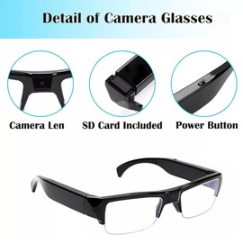 Limited 1080P Invisible Eyeglasses with a 38.8g Ultra-Light Design | the Ultimate Tool for Taking Meeting Notes Suitable for Journalists, Travel Vloggers, and Evidence Preservation(128GB)