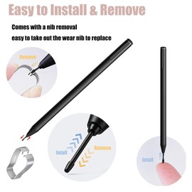 10 Pack Replacement Pen Tips/Nibs for Marker Pen for Remarkable 2 Marker Stylus Pen, for Remarkable 2 Stylus Pen Tips Replacement Soft Nibs/Tips,with Nibs Removal Tool (Black)