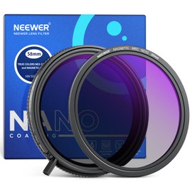 NEEWER True Colors 58mm Variable ND2-32 & CPL with Magnetic ND32, Polarized ND Filter Set, 2in1 Adjustable One Rotatable Light Reduction Reflection Elimination No Color Shift No X Cross No Vignetting