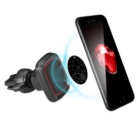 Tokov, T Magnetic Car Air Vent Phone Mount Holder, Universal Smartphone Compatible, Carbon Fibre Design