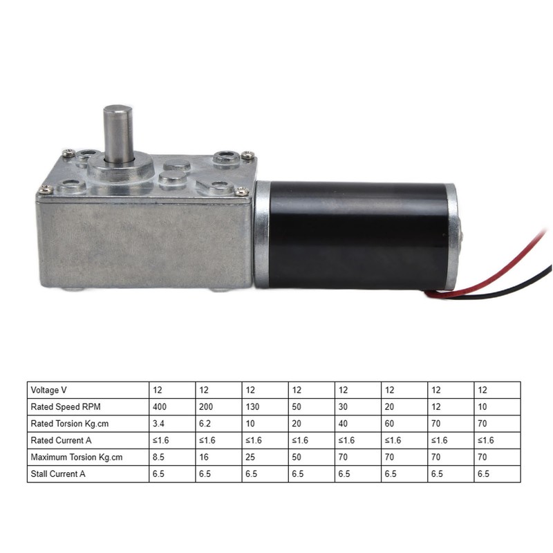 DC12V Geared Motor Turbo Worm Speed Reduction Machinery Accessories with
