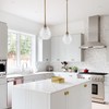 Homebelife Transparent Clear Hammered Glass Pendant Light with Brass Gold