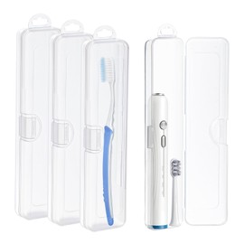 Toothbrush Holder for Drawer,Plastic &Dustproof Toothbrush Drawer Organizer with Hanging Hole,4Packs,Clear