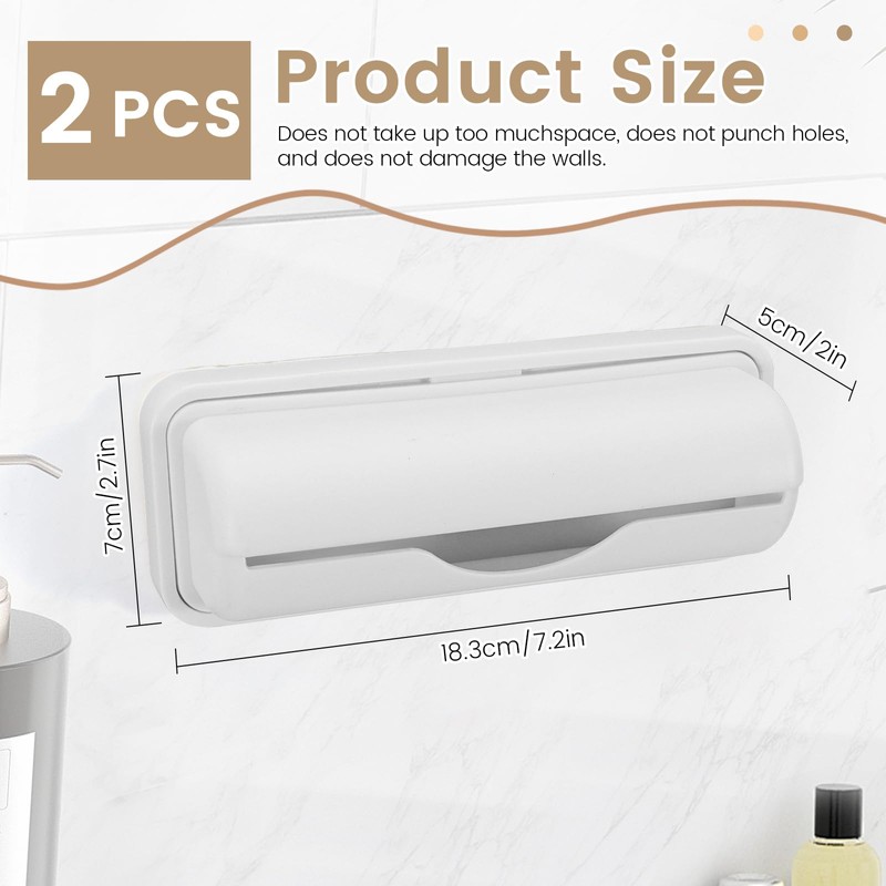 2 PCS Wall Mount Trash Bag Dispenser Roll Holder, Kitchen