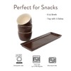 Ceramic Snack Serving Tray Set with 3 8oz Bowls for