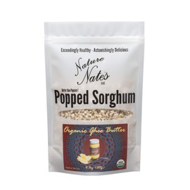 Nature Nate’s Popped Sorghum, Ghee Butter - Organic, Keto & Gluten Free, Healthy Snacks, Better Than Popcorn, Made in USA - 4.3 Ounce (Pack of 6)