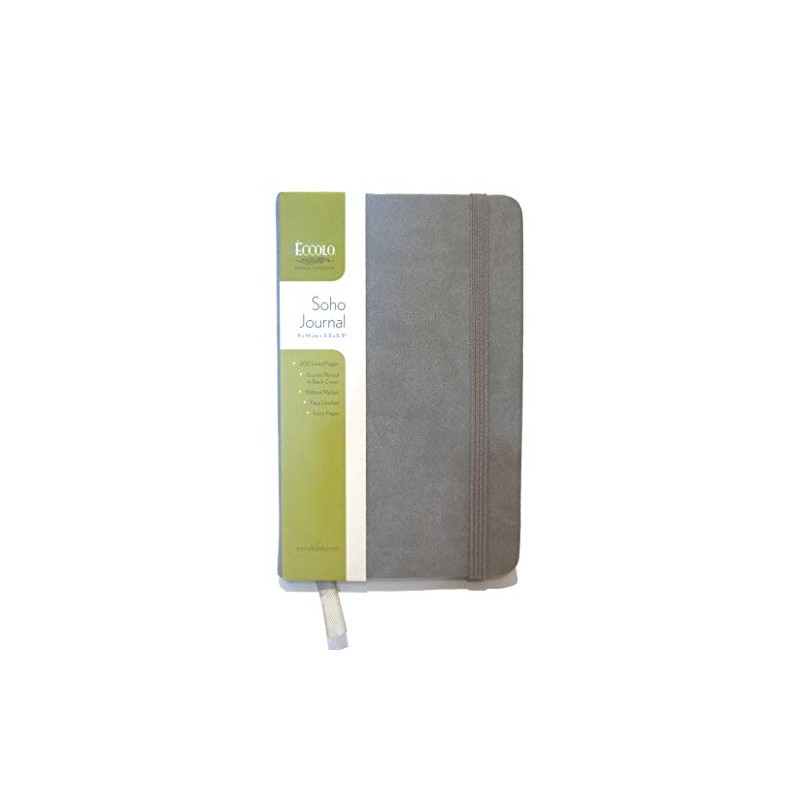 Eccolo World Traveler Grey Colored Soho Journal Faux Leather