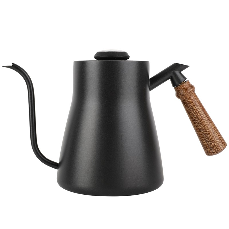 850ml Stainless Steel Drip Over Coffee Kettle Gooseneck with Wooden