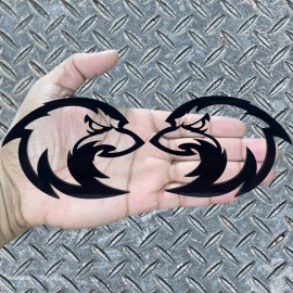 Custom Eagle Emblem Badge Set Of 2 Glossy Black Custom New American Eagle Badges