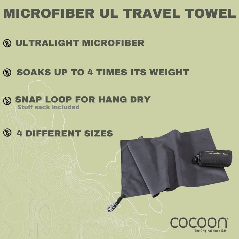 Cocoon ultralight - lightweight microfibre hand towel, s