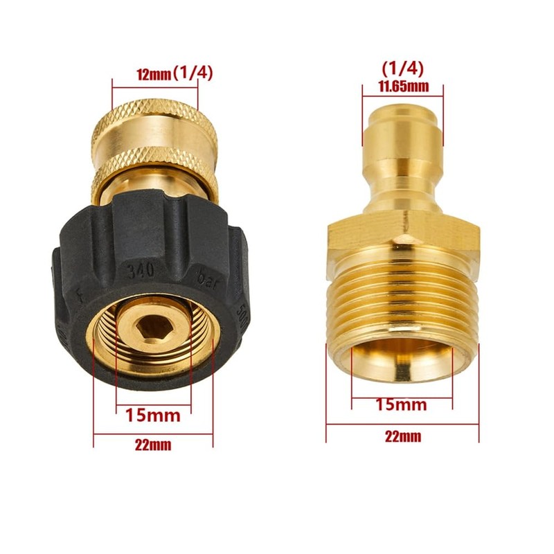 Fulillanlun High Pressure Washer Adapter Set Quick Connect Kits Tool