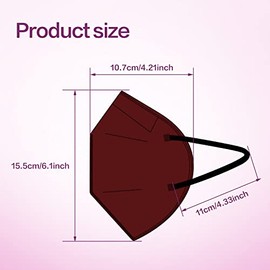 KN95 Face Mask, 5-Layer Design Cup Dust Safety KN95 Masks 25 Pack, Red