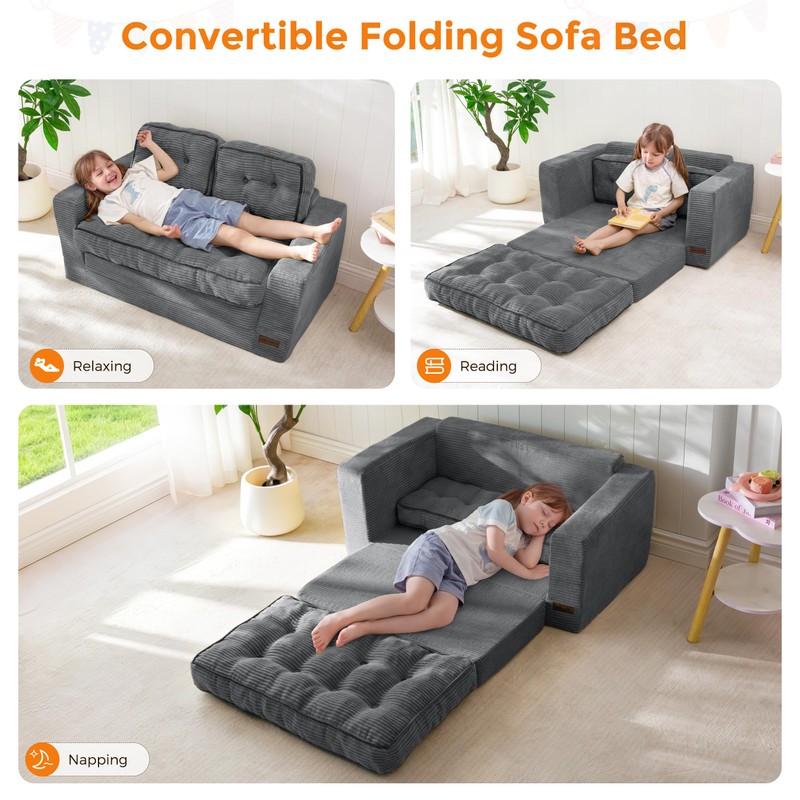MAXYOYO Convertible Sofa Bed for Boys and Girls, Floor Kids