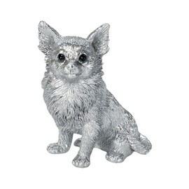 Uvia Metal Pet Chihuahua Silver 1.0 x 1.0 x 1.8 inches (4 x 2.5 x 4.5 cm) Doll Figurine Figurine Animal Garden Decoration Dog Dog H24014-J13