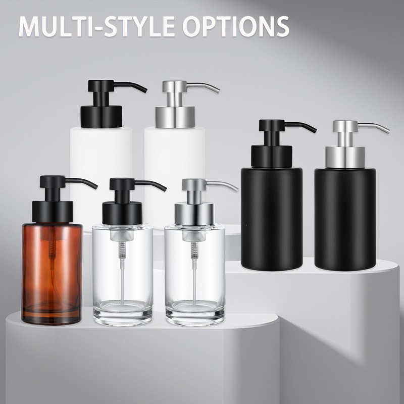 Foaming Soap Dispenser Set, 12 Oz Glass Hand Soap Dispenser