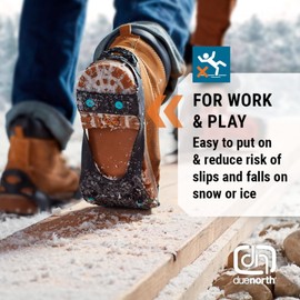 Due North All Purpose Ice Cleats for Men & Women - Full Foot Traction Aids for Ice and Snow - Pulse Grip Tread for Max Grip