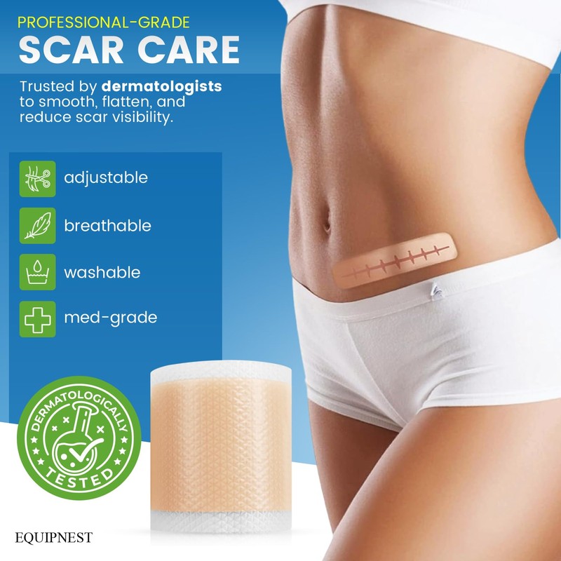 Silicone Scar Sheets,Silicone Scar Tape, (1.6” x 60” Roll, 1.5M)