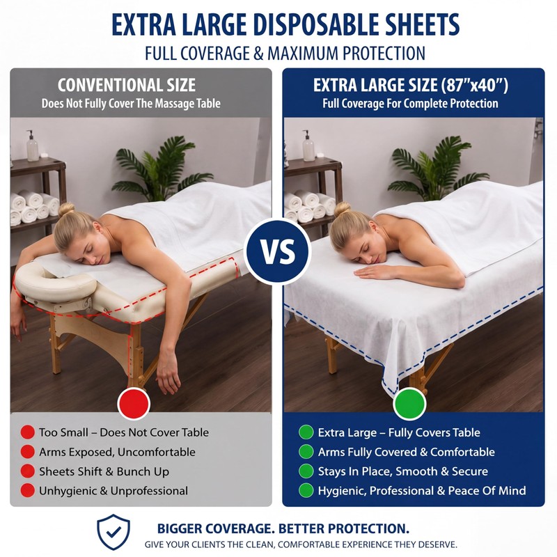 SmoothNovelty 1 Roll Extra Large Disposable Massage Table Sheets 87"