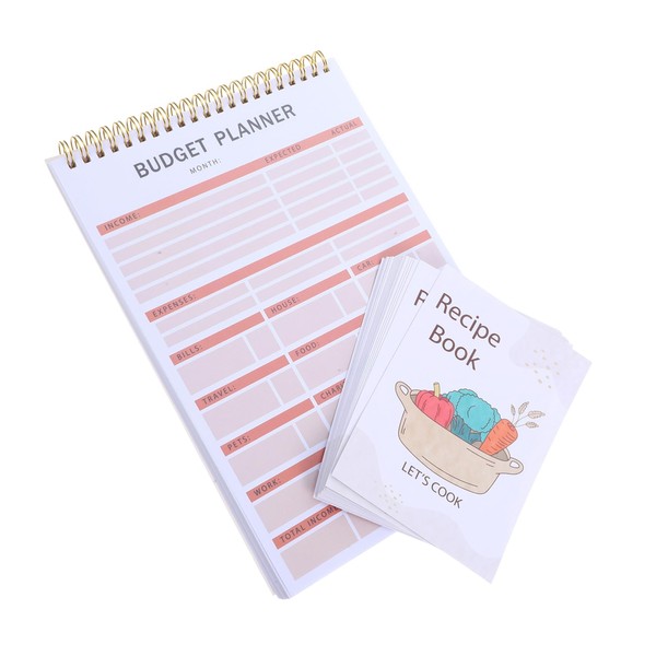 Alipis Recipe Writing Notebook Kitchen Notepad Recipe Planner Binder Integrated