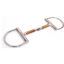 Cavalon Western D Ring Copper Wrapped Single-Jointed Snaffle Horse Bit - 5"