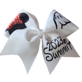 Cheer bows White Mickey hand Summit 2023 Hair Bow