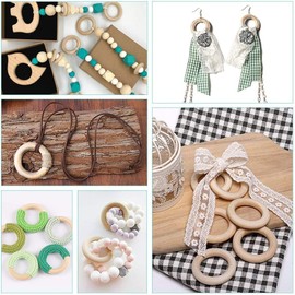 Wooden Ring Diameter 50 mm 5 cm Wooden Rings Jewellery Pack of 5 Unfinished Smooth Wooden Hoop, Curtain Rings for Curtains, Curtain Rings, Wooden Rings