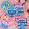 BORAENDEY 192 Pcs Cartoon Teacher Party Decorations Tableware Set,Serves 24