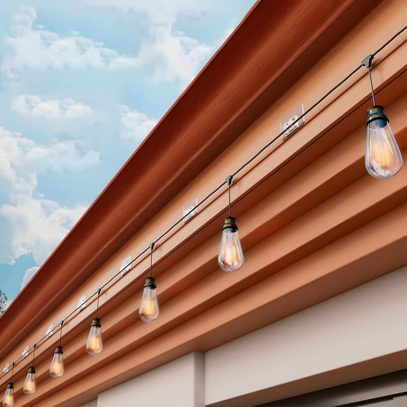 100 Pcs Hooks for Outdoor String Lights, Outdoor Light Hooks