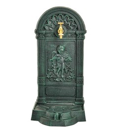 Sungmor Cast Iron Outdoor Water Column with Faucet, Freestanding Decorative Water Fountain Yard Hydrant Water Tap, Retro Water Faucet for Garden Farm Backyard Irrigation Washing