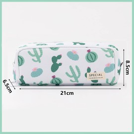 X SIM FITNESSX Pencil Case Teenager Girls Pencil Case 3 Compartments Boys Large Capacity Pencil Case for School & Office (Ins Cactus)