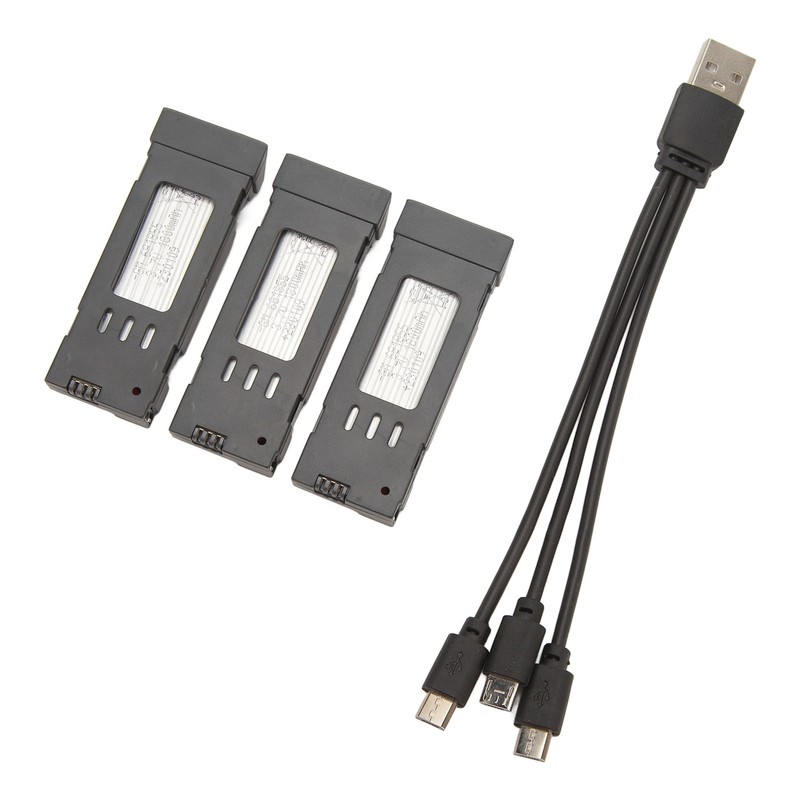 3pcs RC Plane Lithium Battery With 3 In 1 Charging