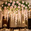 Yigeitopli 10Pcs Pink Artificial Silk Roses with Stems for Decor