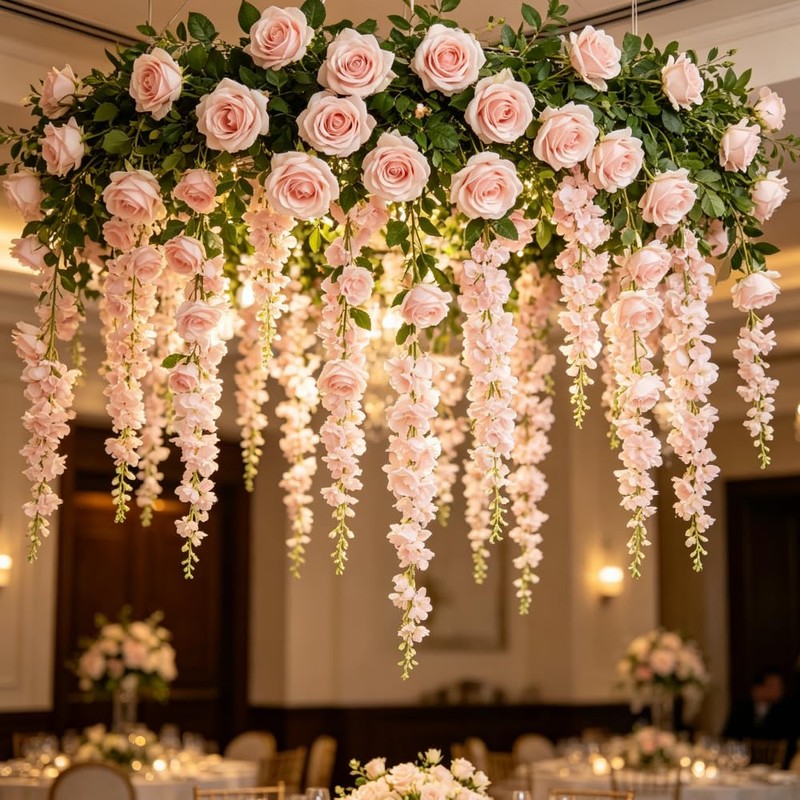 Yigeitopli 10Pcs Pink Artificial Silk Roses with Stems for Decor