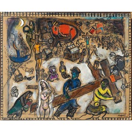 Get Custom Art - Marc Chagall, Revolution - Canvas Print Rolled in a Tube, Famous Paintings Wall Art Décor (12x14 inch)