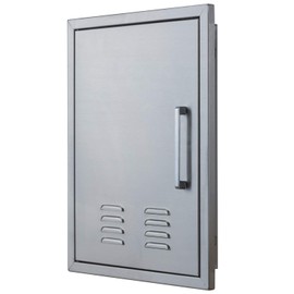 Vented Outdoor Kitchen Doors-20"W x 27"H-Stainless Steel BBQ Single Access Door w/ Left Swing,Flush Mount for Outdoor Kitchen and BBQ Island