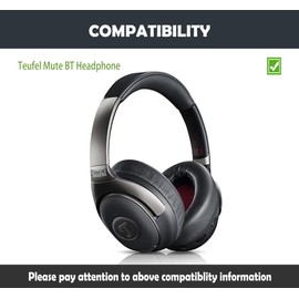 HTINDUSTRY Replacement Ear Pads and Headband Cushion Compatible with Teufel Mute Bluetooth/Mute BT Headphones Premium Ear Pads with Softer Protein Leather/Memory Foam Breathable Headband