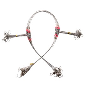 Fishing Leaders Wire Rigs Saltwater, 12pcs/24pcs Stainless Steel Wire Leader 2-3 Arms Fishing Rigs with Swivel Snap Beads for Lures Bait Hook Connector Tackle