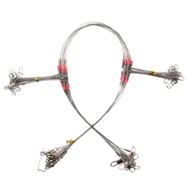 Fishing Leaders Wire Rigs Saltwater, 12pcs/24pcs Stainless Steel Wire Leader 2-3 Arms Fishing Rigs with Swivel Snap Beads for Lures Bait Hook Connector Tackle